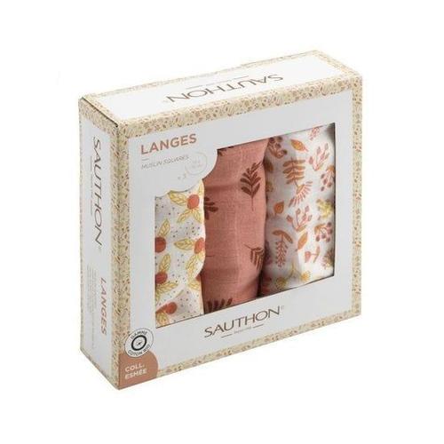 Esmée Lot De 3 Langes Bio Motif Floral De Sauthon Baby Déco on Productcaster.