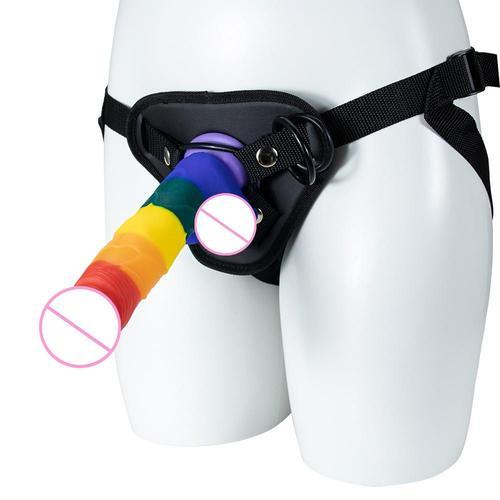 Gode En Silicone Liquide Pour Femme, Pénis Arc-En-Ciel, Pegging Fém... on Productcaster.