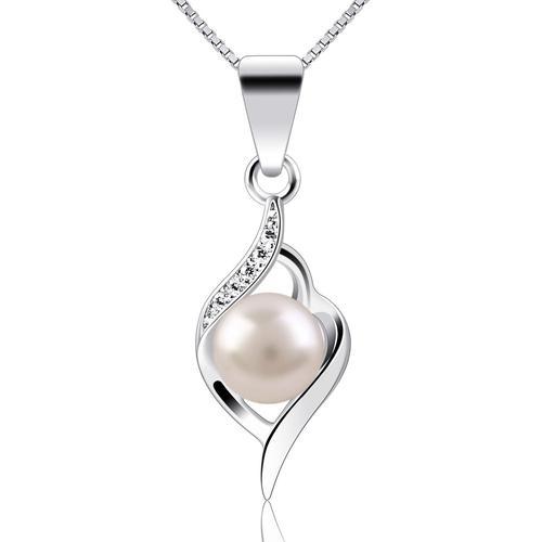 Collier En Argent 925 Pendentif Incrusté Avec Perle Perle Deau Douc... on Productcaster.