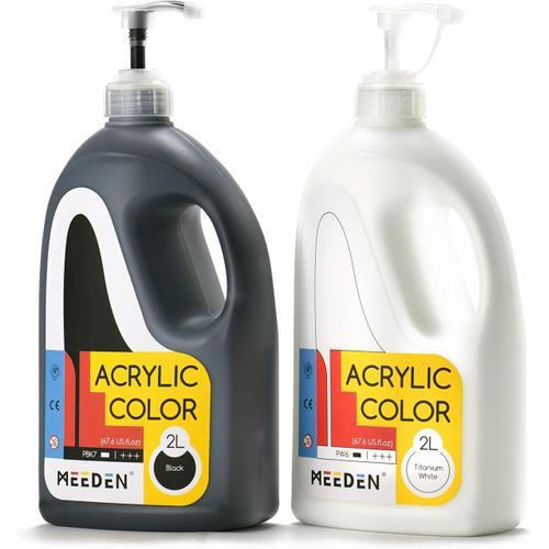 Peintures Acryliques Blanches Et Noires En Titane Avec Couvercles À... on Productcaster.