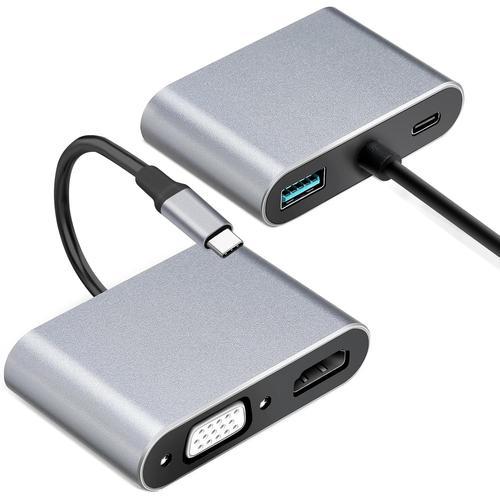 Adaptateur Multiport Usb C Vers Vga Hdmi,4 En 1,Usb Type-C Multipor... on Productcaster.