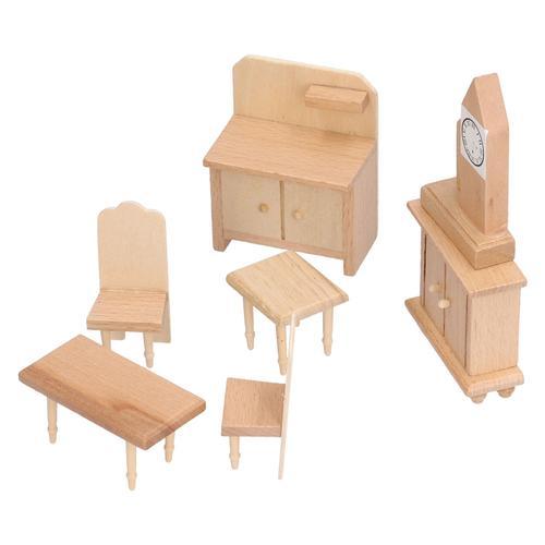 Ensemble De Meubles En Bois Pour Petite Maison De Poupée 1:12, Acce... on Productcaster.