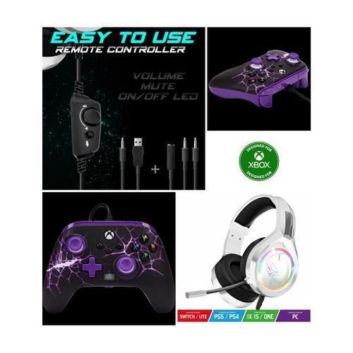 Manette XBOX ONE S-X-PC Purple Magma Officielle + Casque Gamer PRO ... on Productcaster.