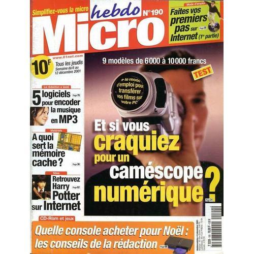 Micro Hebdo N° 190 : Camescope Numérique on Productcaster.