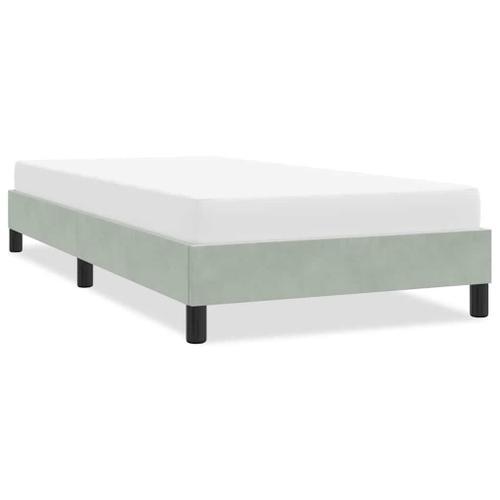 Vidaxl Cadre De Lit Sans Matelas Gris Clair 90x220 Cm Velours on Productcaster.