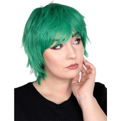 Perruque Vert Courte Sauvage Lisse Gothique Travesti Manga Cosplay ... on Productcaster.