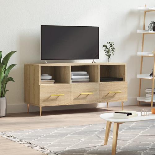 Vidaxl Meuble Tv Chêne Sonoma 102x36x50 Cm Bois D'ingénierie on Productcaster.