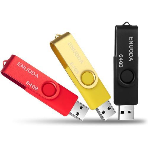 Lot de 3 Clé USB 64 Go USB 2.0 Flash Drive Stockage Rotation Disque... on Productcaster.