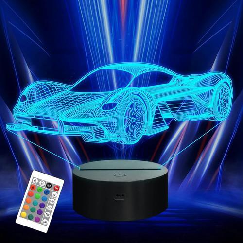 Veilleuse 3D De Voiture Pour Enfant, Sports Racing Illusion Lampe D... on Productcaster.