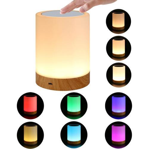 Veilleuse Led, Lampe De Chevet, Lampe Nuit Tactile Avec 6 Couleurs ... on Productcaster.