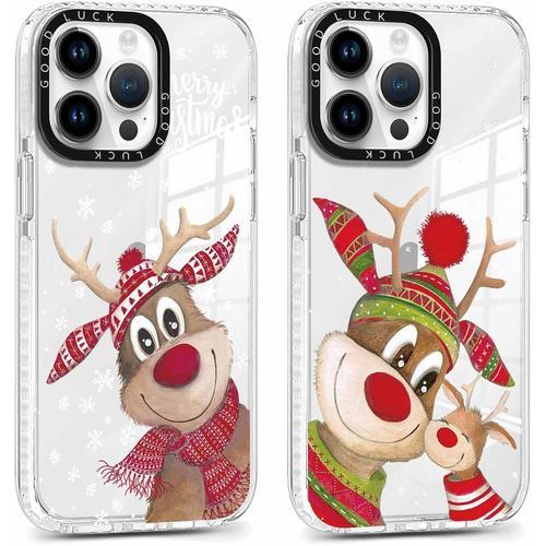 2 Pièces Noël Coque Pour Iphone 13 Pro Max 6,7, Transparente Noel É... on Productcaster.