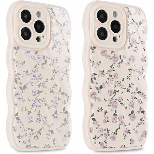 2 Pièces Coque Pour Iphone 13 Pro 6,1, Aesthetic Motif Fleurs Étui ... on Productcaster.