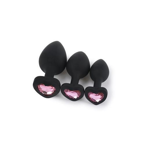 3pcs En 1 Ensemble Grand Moyen Petit Nouveau Coeur Silicone Plug An... on Productcaster.