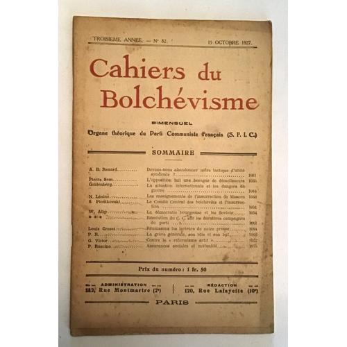 Cahiers Du Bolchévisme Organe Théorique Du Parti Communiste Françai... on Productcaster.