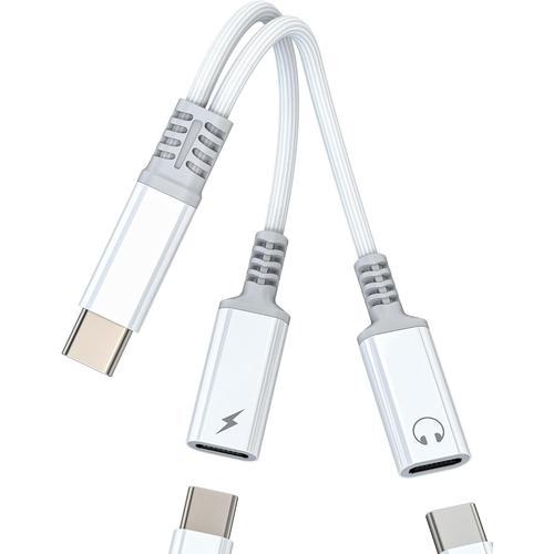 Adaptateur Usb C Vers Jack Audio(2 En 1)Double Type C Pour Apple Ip... on Productcaster.