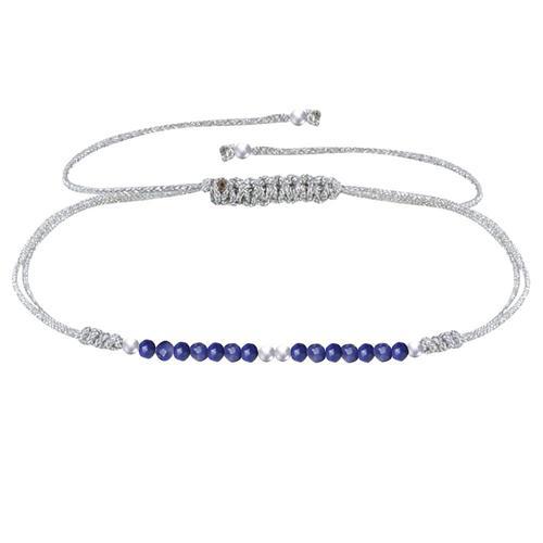 Les Poulettes Bijoux - Bracelet Lien Lurex Perles De Lapis Lazuli F... on Productcaster.