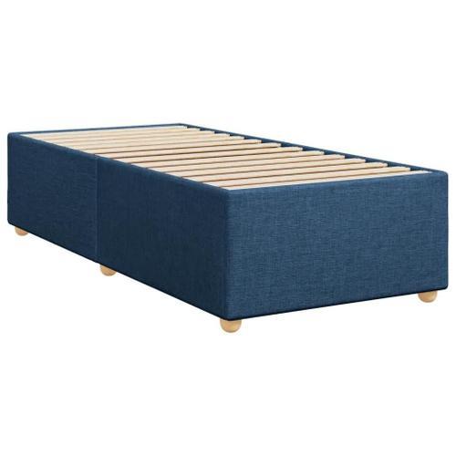 Prolenta Premium - Cadre de lit sans matelas bleu 90x200 cm tissu on Productcaster.