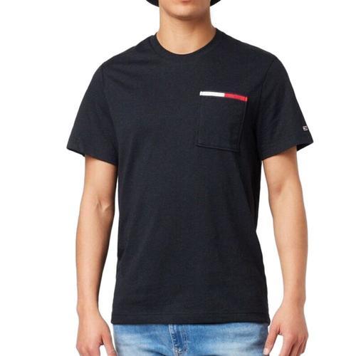 T-Shirt Noir Homme Tommy Hilfiger Essential Flag on Productcaster.