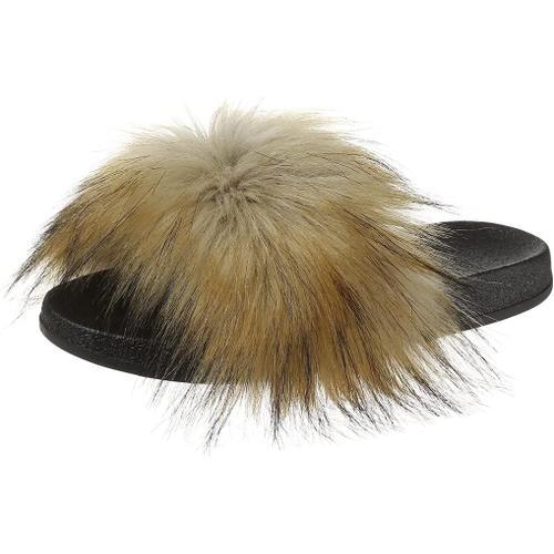 Chaussons Femme Pantoufles Peluche Fausse Fourrure Bout Ouvert Sand... on Productcaster.