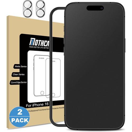 2 Pièces Verre Trempé Pour Iphone 16 Mat Et 2 Pièces Protection Cam... on Productcaster.