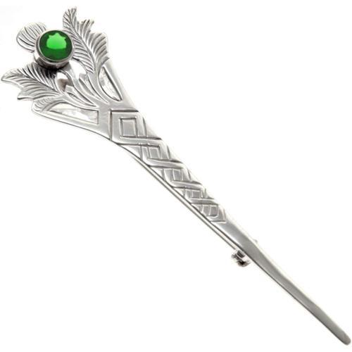 Broche Chardon Écossais En Argent Sterling 925 Avec Pierre Cz Verte... on Productcaster.