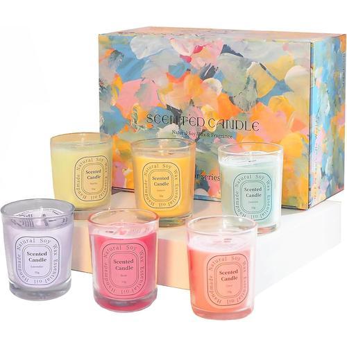 Bougie Parfumées Cadeau Femme, Lot De 6 Bougies Parfumée De Soja, C... on Productcaster.