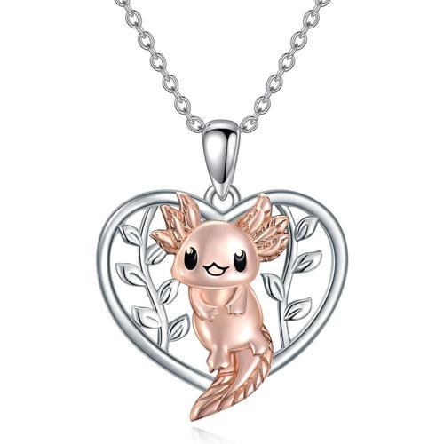 Axolotl Collier Avec Pendentif En Forme De C?ur Salamandre En Argen... on Productcaster.