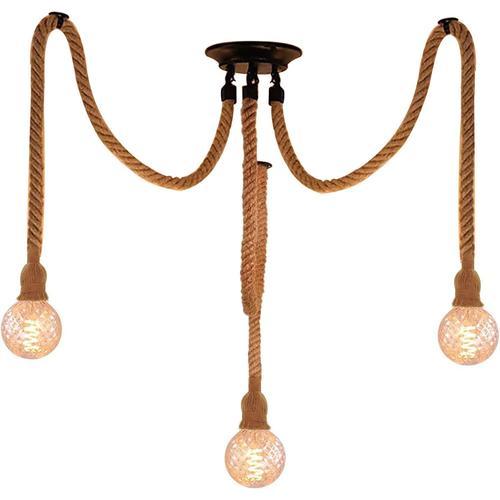 Suspension En Corde Chanvre Lustre Luminaire Plafonnier Industriel ... on Productcaster.