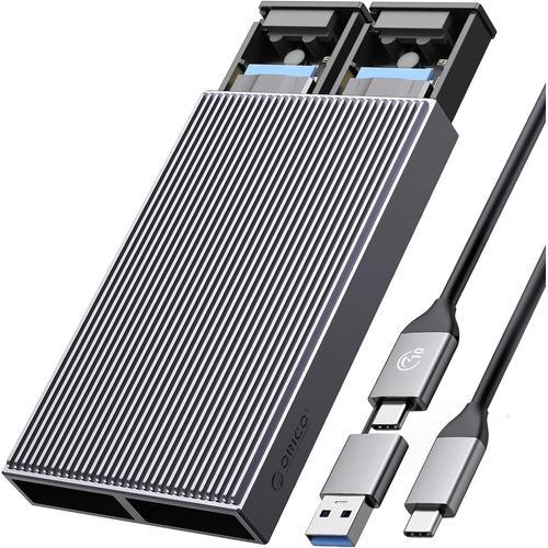 Boîtier M.2 Nvme Ngff Sata Ssd,Dual-Bay Aluminium Usb3.2 Gen2 10Gbp... on Productcaster.