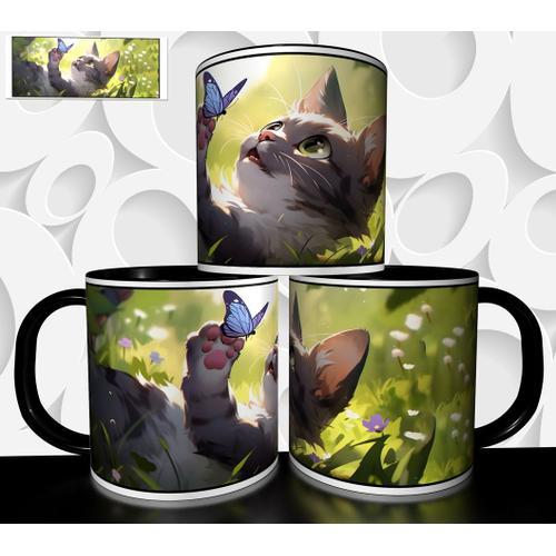 Mug Tasse À Café - Chaton Papillon 3311 on Productcaster.