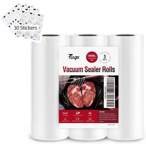 3 Rouleaux De 15 X 600 Cm Rouleau Sous Vide Alimentaire, Sac Sous V... on Productcaster.