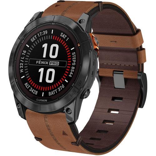 Bracelet Pour Garmin Fenix 7, Quickfit 22mm Cuir Bracelet Pour Garm... on Productcaster.