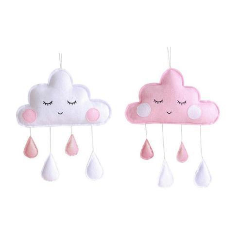 2PCS Ins Feutre Nuages Goutte De Pluie Pendentif Bébé Suspendu Orne... on Productcaster.