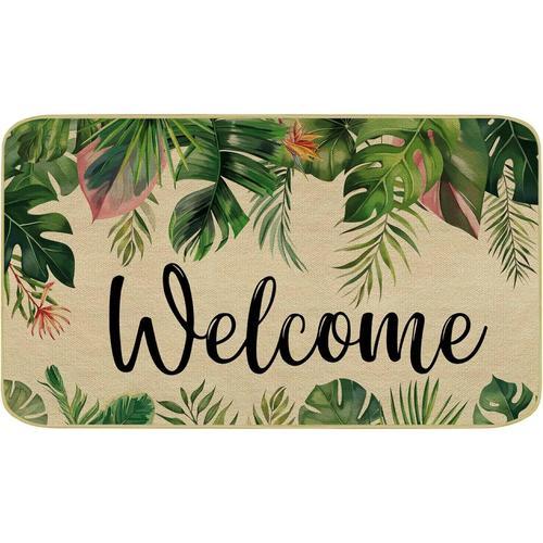 Paillasson Coco, Inscription Welcome & Motif Fleurs, Tapis Intérieu... on Productcaster.