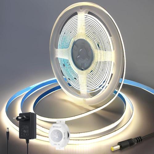 Bande Led Cob - 12 V - 4000 K - Blanc Moyen - Avec Détecteur De Mou... on Productcaster.