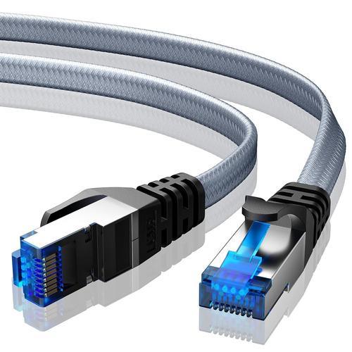 Cat 8 Câble Ethernet 1m, Câble Réseau LAN Gigabit RJ45 Plat Haut Dé... on Productcaster.