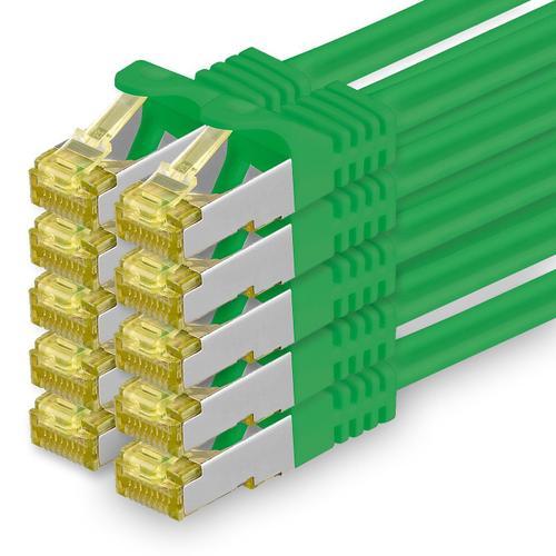 Câble réseau Cat.7 2 m vert paquet de 10 câbles Ethernet Cat7 câble... on Productcaster.