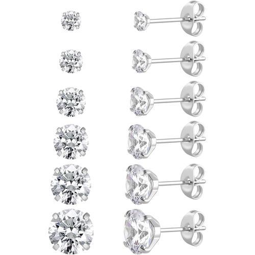 Lot De 6 Paires De Clous D'oreilles En Acier Inoxydable Chirurgical... on Productcaster.