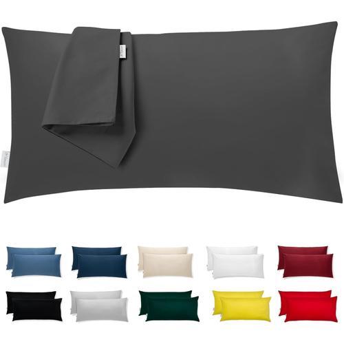 Taie D'oreiller 40x80 Coton Satin Premium Lot De 2 Housse Coussin P... on Productcaster.