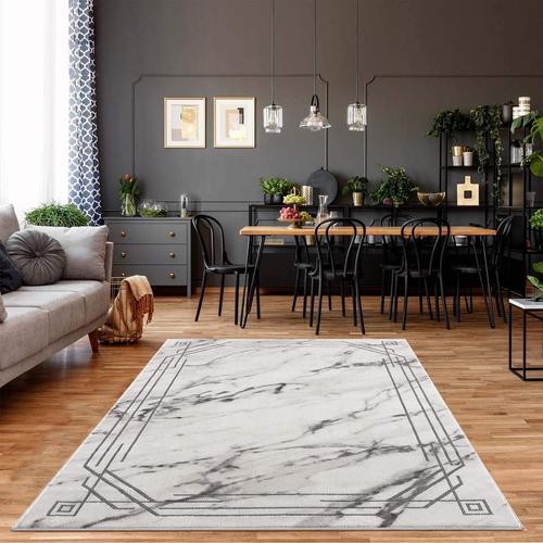 Tapis De Salon - Bordure - 120 X 170 Cm - Gris Chiné - Tapis Modern... on Productcaster.