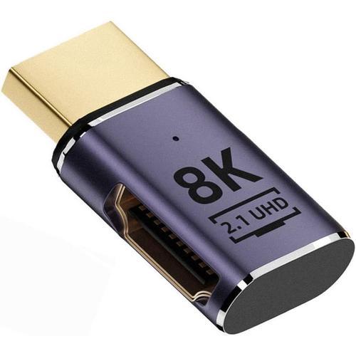 Câble HDMI mâle 8K vers HDMI 2.1 femelle plat horizontal à 90 degré... on Productcaster.