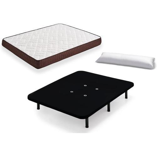 Lit Complet-Matelas viscoélastique réversible + Base tapissée 3D Co... on Productcaster.