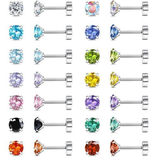 14paires Petites Boucles D'oreilles Acier Chirurgical Pour Femmes F... on Productcaster.