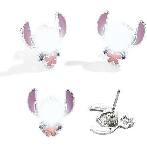 1 Paires Cute Boucles D'oreilles En Argent,Bleu Anime Boucles D'ore... on Productcaster.