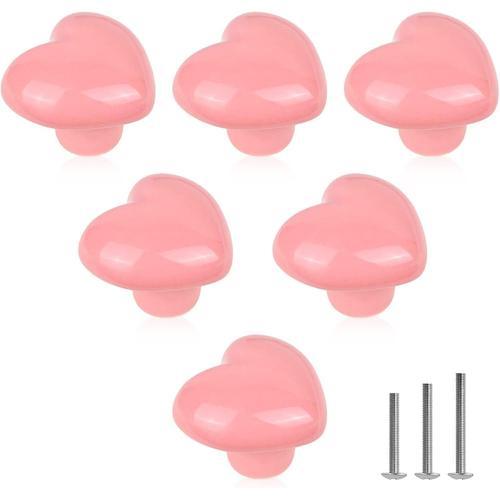 Lot De 6 Jolis Boutons De Porte En Céramique Brillante Rose En Form... on Productcaster.