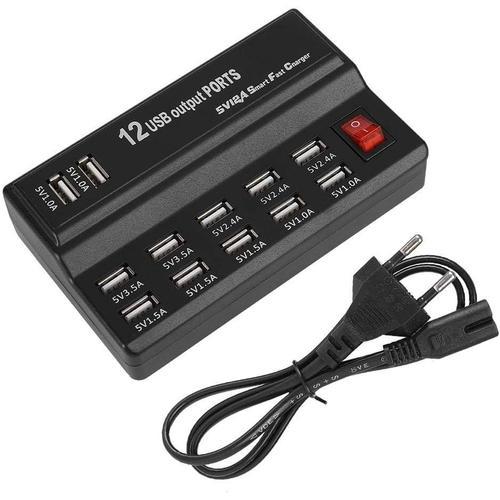 Hub USB,12 ports USB,charge rapide et sécurisée,chargeur USB 5 V 10... on Productcaster.