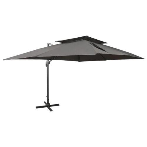 Parasol Déporté À Double Toit Anthracite 400 X 300 Cm Helloshop26 0... on Productcaster.