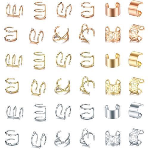 Clip D'oreille Sans Trou 36 Pièces Boucles D'oreilles Clips Non Per... on Productcaster.