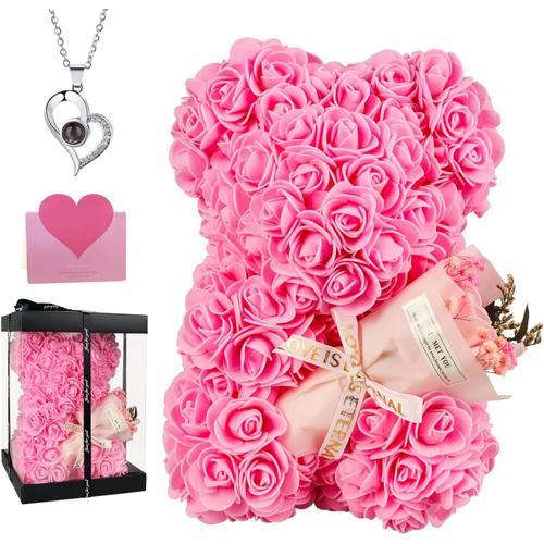 Saint Valentin Ours Rose Cadeaux Saint Valentin Femme,Ourson En Ros... on Productcaster.