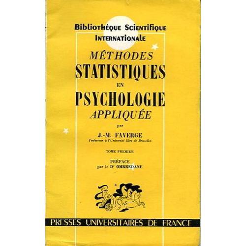 Méthodes Statistiques En Psychologie Appliquée, T.1. on Productcaster.